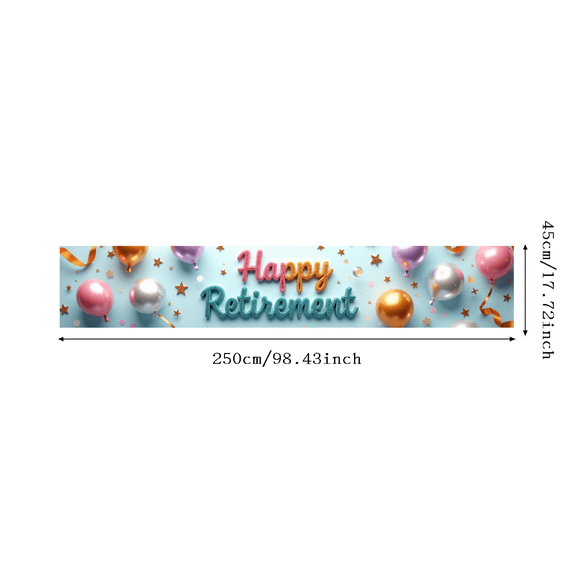 Elegant Design Happy Retirement Gold Confetti Celebration Banner for Retirement Party Indoor Decoration Photo Backdrop