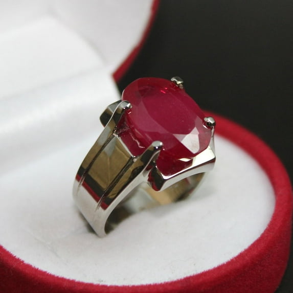 Elegant Design Oval Shape Ruby Yaqoot Yakoot Ring Sterling Silver 925 Men Ruby Handmade Ring for Men and Women Engagement Ring