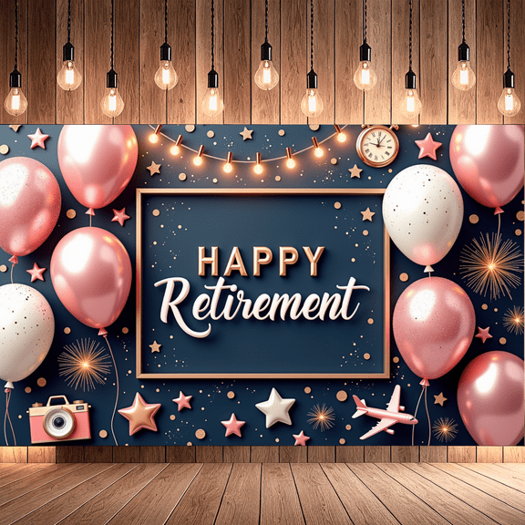 Elegant Design Retirement Party Celebration Banner Hanging Decorations for Indoor Event Occasion