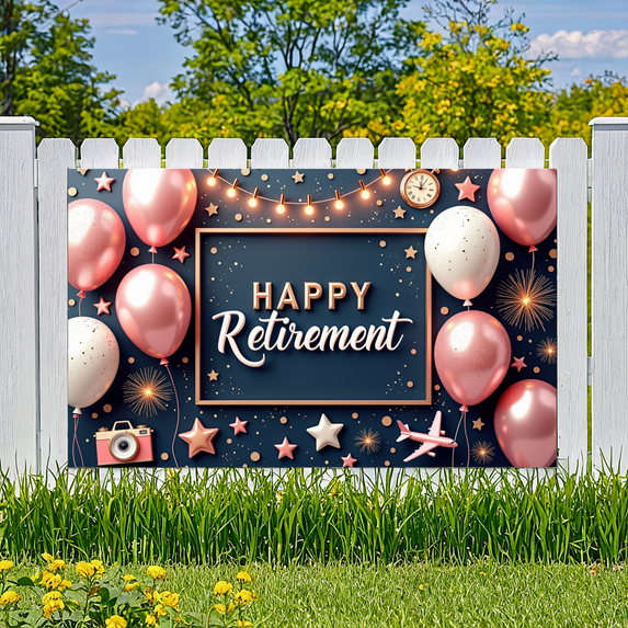 Elegant Design Retirement Party Celebration Banner Hanging Decorations for Indoor Event Occasion