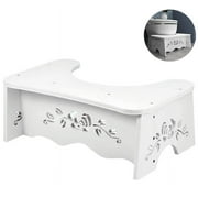 Eco-Friendly Wood Plastic Toilet Stool for Improved Defecation, Elegant Design Anti-Slip Surface Poop Stool for Bathroom 47 Cm X 27.5 Cm X 17.5 Cm