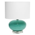 thumbnail image 1 of Elegant Designs 15.25in. Contemporary Modern Ceramic Egg Standard Bedside Living Room Entryway Table Lamp with White Fabric Shade, Aqua, 1 of 1