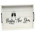 thumbnail image 1 of Elegant Designs 15.5" x 12" Decorative Wood Serving Tray, "Happy New Year", Light Gray, 1 of 7