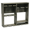 thumbnail image 1 of Elegant Designs 16.4" Bartow Wall Mounted Wood Wine Rack Shelf, Stemware Holder, Rustic Gray, 1 of 8