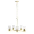 thumbnail image 1 of Elegant Designs 20.5in. Traditional Vintage Modern Industrial 5-Light Metal and Clear Glass Kitchen Island Foyer Hallway Living Room Den Dining Room Hanging Pendant Chandelier, Gold, 1 of 1