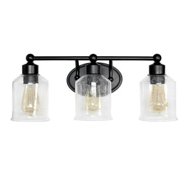 Elegant Designs 22" Modern Decorative 3Lt Wall Mounted Vanity Fixture - Black