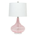 thumbnail image 1 of Elegant Designs 24" Modern Rippled Colored Glass Table Lamp - Pink, 1 of 5