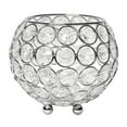 thumbnail image 1 of Elegant Designs 4.25" Elipse Crystal Circular Bowl Candle Holder, Flower Vase, Wedding Centerpiece, Chrome, 1 of 6