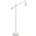 thumbnail image 1 of Elegant Designs 55.5" Pivot Arm Floor Lamp with Glass Shade, White, 1 of 9