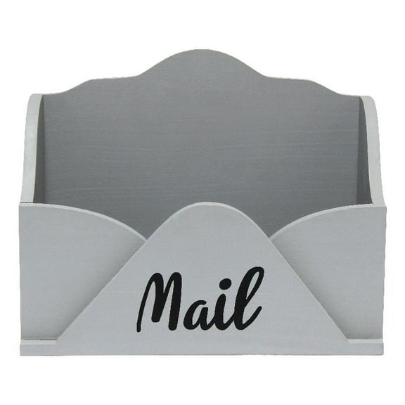 Elegant Designs 9.84" Homewood Envelope Letter Holder with "Mail" in Black, Gray