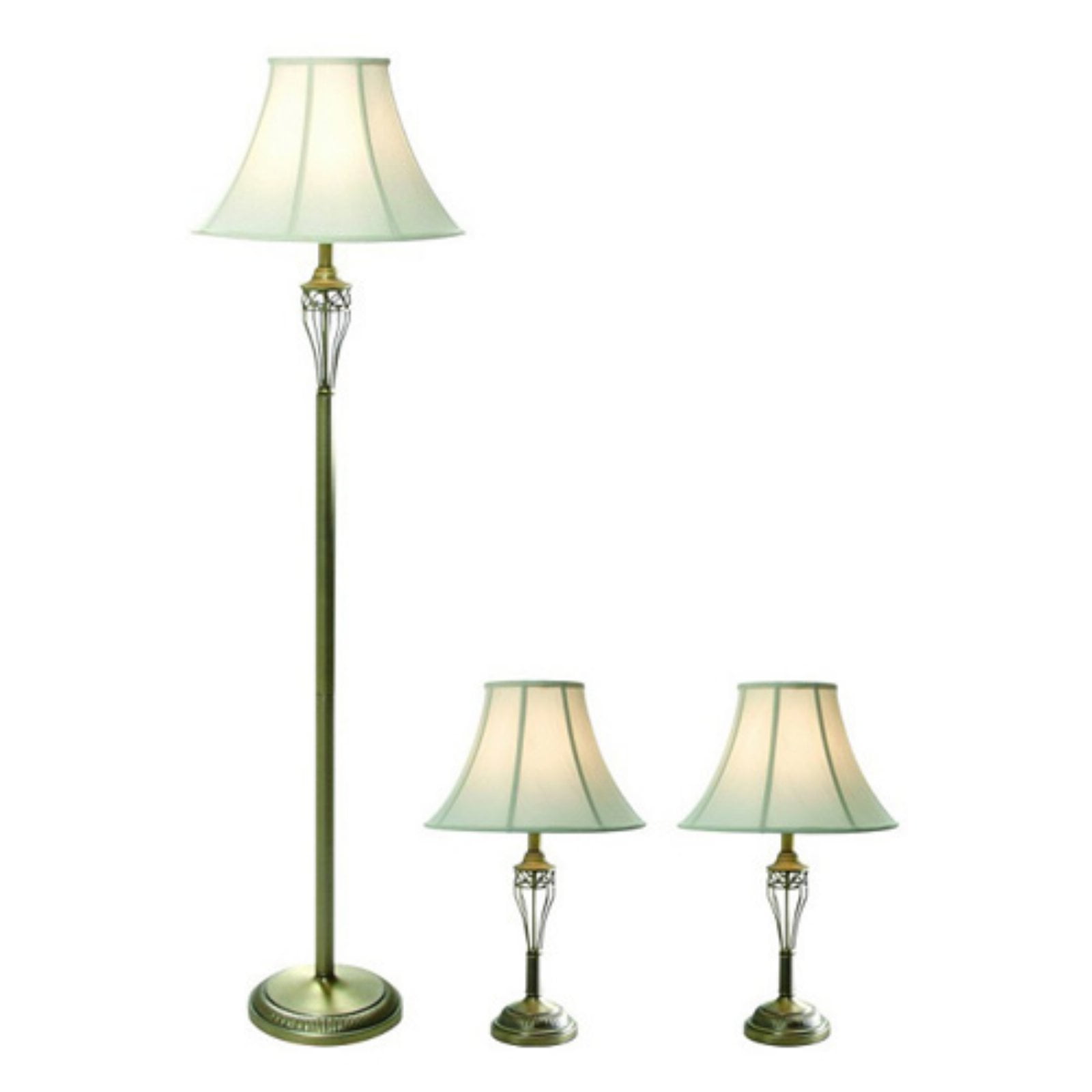 Elegant Designs Antique Brass Three Pack Lamp Set 2 Table Lamps