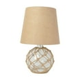 thumbnail image 1 of Elegant Designs Buoy Rope Nautical Netted Coastal Ocean Sea Glass Table Lamp With Burlap Fabric Shade, Clear, 1 of 8