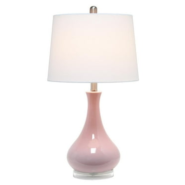 Elegant Designs Ceramic Tear Drop Shaped Table Lamp Rose Pink