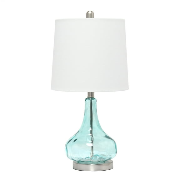 Elegant Designs Clear Glass Table Lamp, Blue