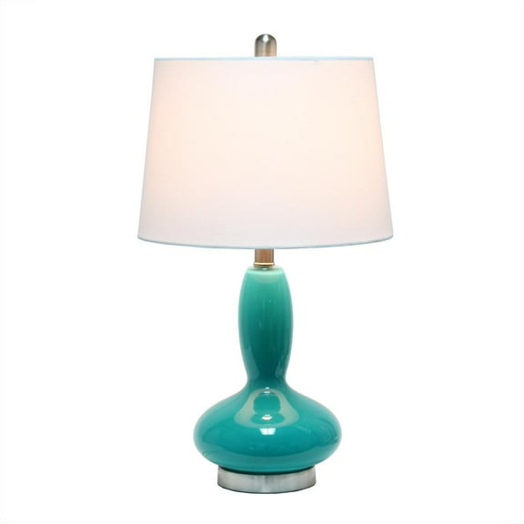 Elegant Designs Contemporary Curved Glass Table Lamp - Teal