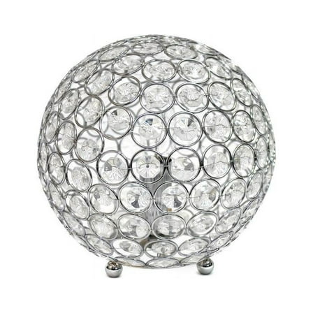 Elegant Designs Crystal Ball Sequin Table Lamp Chrome