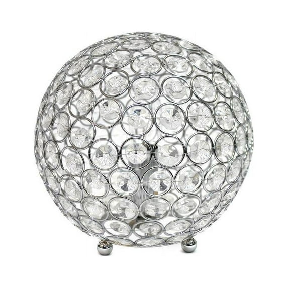 Elegant Designs Crystal Ball Sequin Table Lamp Chrome