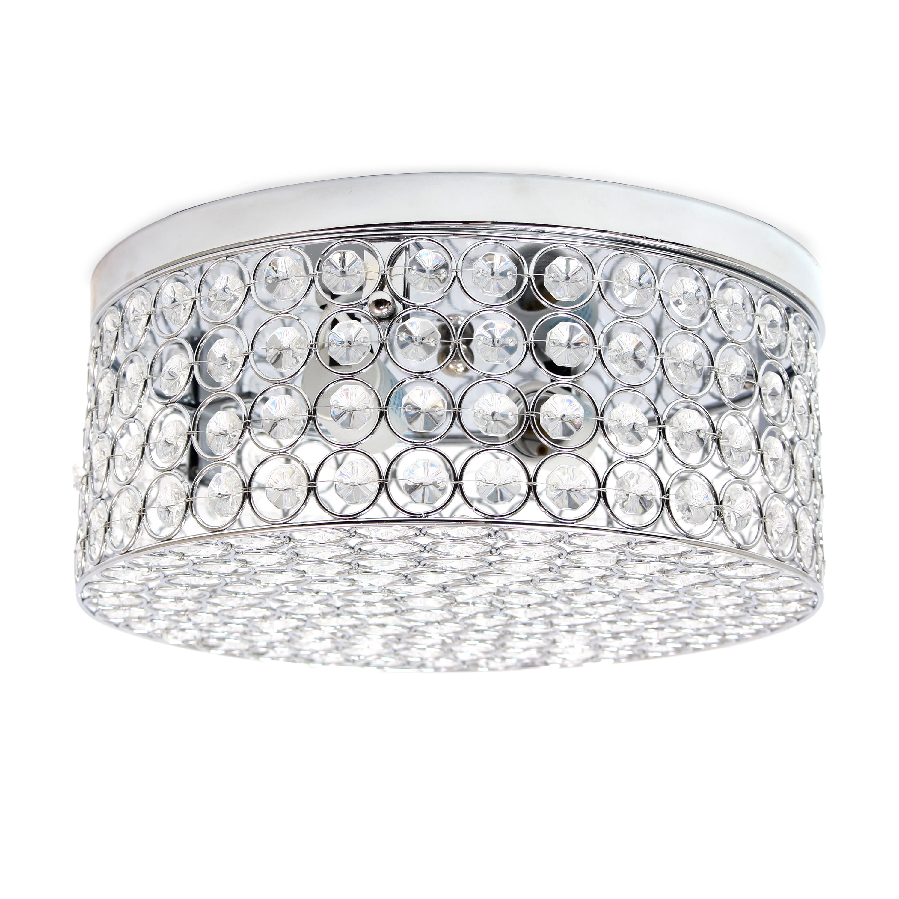 Luxurious 12" Chrome Crystal Flush Mount Ceiling Light