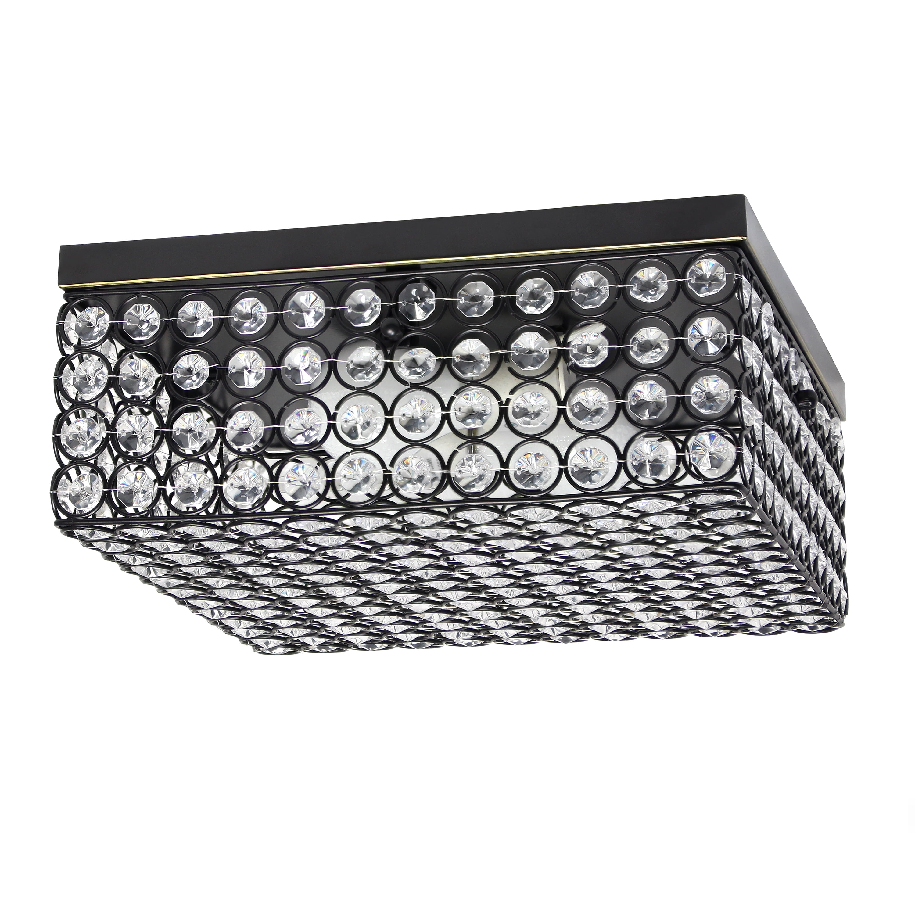 Elipse 12" Crystal and Bronze Elegant Flushmount Light