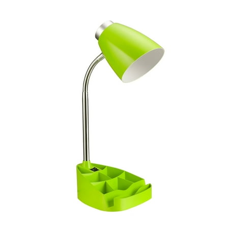 Elegant Designs Gooseneck Organizer Desk Lamp in Green with Green Shade
