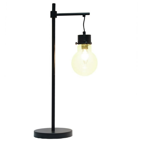 Elegant Designs Hanging Lightbulb Table Lamp, Black