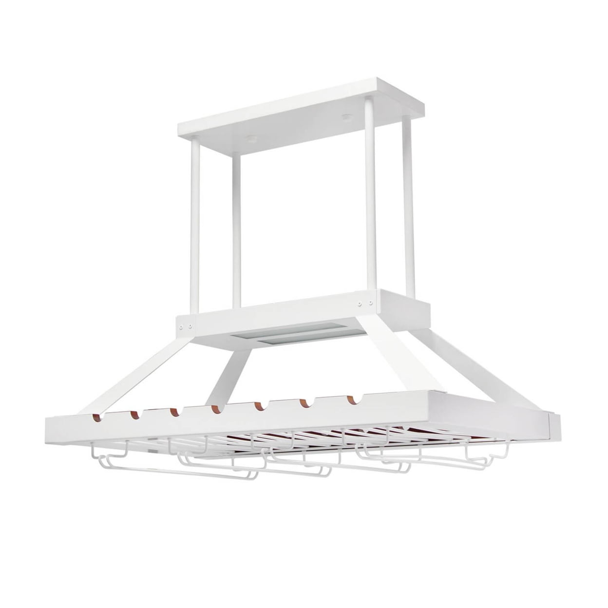 Elegant Designs Modern 2 Light LED Overhead Wine Rack - White