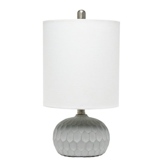 Elegant Designs Modern Cement Base Table Lamp with Long Drum Shade