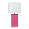 thumbnail image 1 of Elegant Designs Modern Leather Table Lamp with White Fabric Shade, Hot Pink, 1 of 6