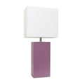 thumbnail image 1 of Elegant Designs Modern Leather Table Lamp with White Fabric Shade, Purple, 1 of 1