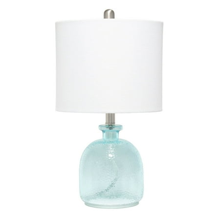 Elegant Designs Modern Textured Glass Table Lamp - Clear Blue