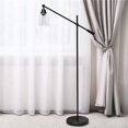 thumbnail image 1 of Elegant Designs Pivot Arm Floor Lamp with Glass Shade, Black, 1 of 1