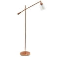 thumbnail image 1 of Elegant Designs Pivot Arm Floor Lamp with Glass Shade, Rose Gold, 1 of 7