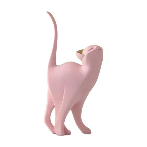 Elegant Resin Cat Figurine Desktop Ornament for Home Bookshelf Decoration Unique Sculpture for Cat Lovers and Modern