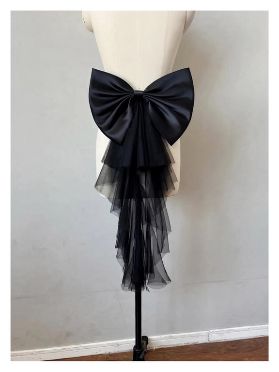 Elegant Detachable Satin Tulle Bow Wedding Dress Decorations Women's Dress Bridal Belt Big Satin Bow knots Accessories