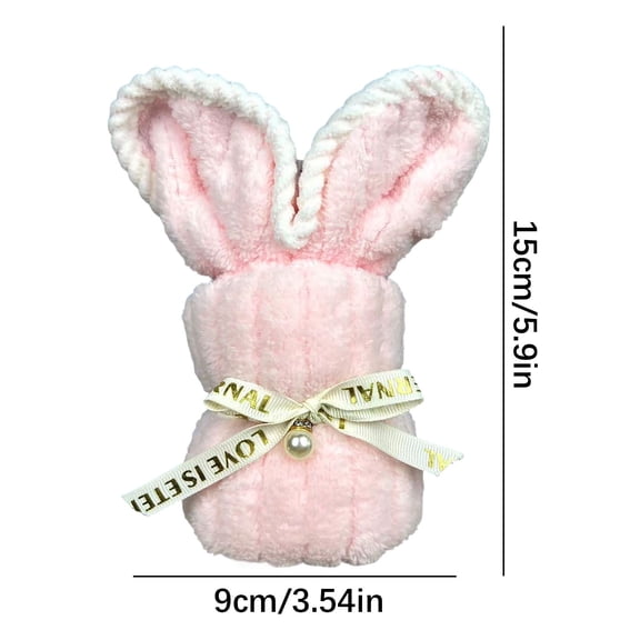 Elegant Detail Long Eared Rabbits Towel Microfleece Conies Suitable for Wedding Incidents and Dessert Shows Long Ear Conies (Pink)