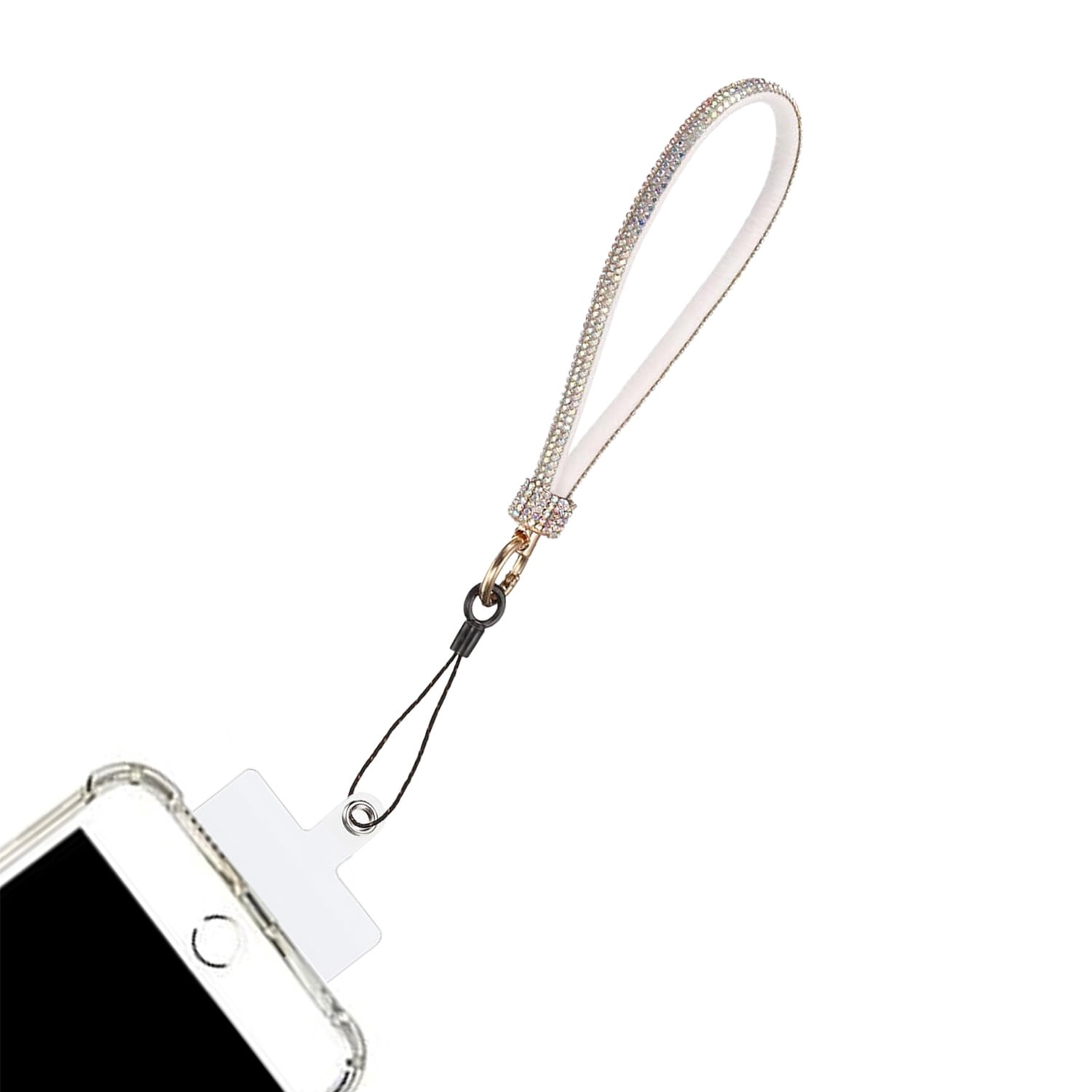 Elegant Diamond Beaded Wrist Strap for Phones - Silver
