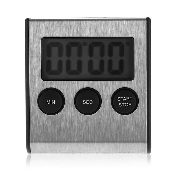 Elegant Digital Kitchen Timer Stainless Steel Strong Magnetic Back Loud Alarm Large Display for Cooking Study Sports