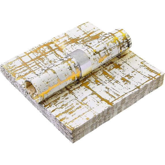 Elegant Disposable Dinnerware - Arctic Collection, Luncheon Napkins, Gold