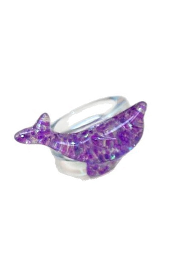 Elegant Dolphin Shaped Resin Rings With Sparkling Sequins Accessory For Daily Wear And Special Occasions Jewelry Gift