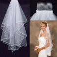 thumbnail image 1 of Elegant Double Layer Short Wedding Dress with Detachable Hairpin Veil for Modern Brides  Breathable Lace Mini Dress for Indoor Outdoor Ceremonies, 1 of 1