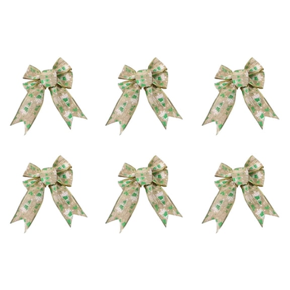 Elegant Double-Layer Snowflake Bow Ribbon Set (6 Pieces) for Christmas Tree Decoration