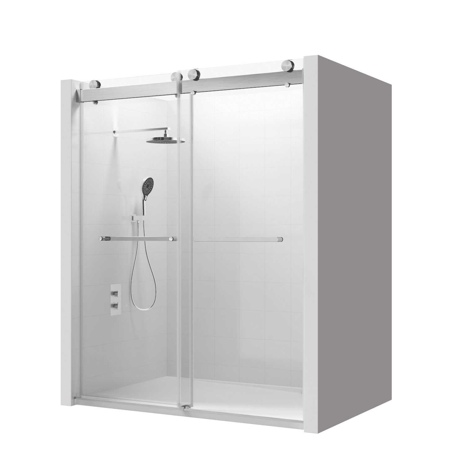 Elegant Double Sliding Frameless SoftClose Shower Door with Premium 3/