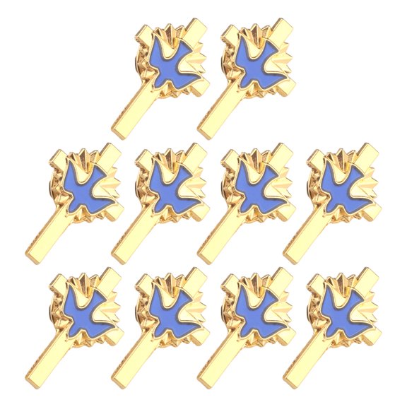 Elegant Doves Crosses Lapel Pin Unique Doves Crosses Brooch Adornment Individualized Badge Pin for Daily Wear