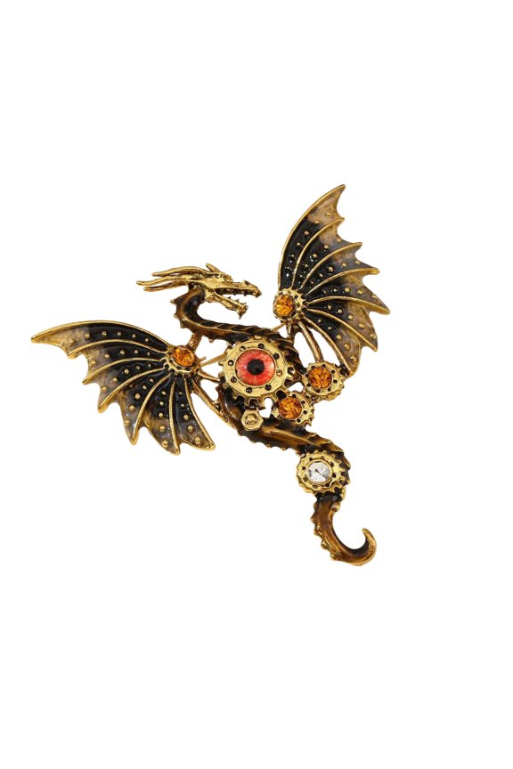 Elegant Dragon Inspired Brooch for Everyday Wear Sturdy Metal Pin Suitable for All Styles Preferences