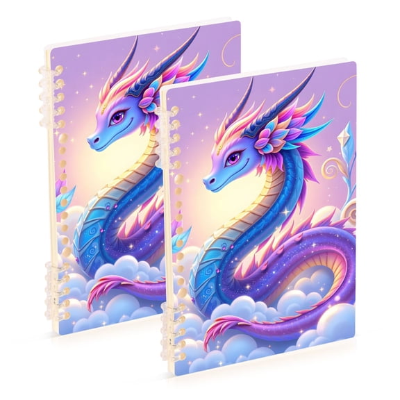 Elegant Dragon on Clouds Notebook Detachable Coil Notebook Diary Plan Book A5 Size 60 Pages 1 Pack