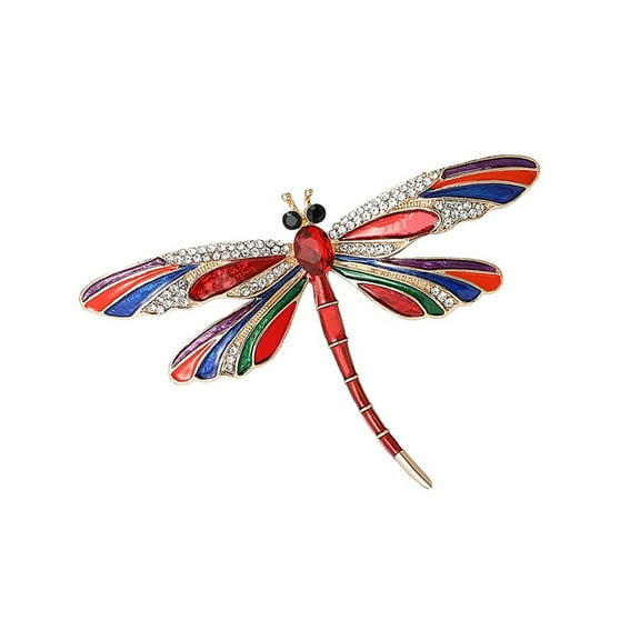 Elegant Dragonflies Crystal Brooch Pin Rhinestones Lapel Jewelry Fashion Accessory for Women's Clothing and Bags