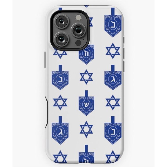Elegant Dreidels Classic Hanukkah Phone Case for iPhone 16 15 14 13 12 11 Pro Max Durable Phone M97