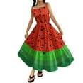 thumbnail image 1 of Elegant Dresses For Girls 12-13 Years Enlifety Girls Summer Casual Dress Tiered Dresses Spaghetti Straps Twirl Swing Size 6 14T Red, 1 of 4