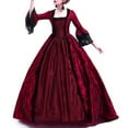 thumbnail image 1 of Elegant Dresses for Lady Gothic Dress for Women Prom Gown Halloween Costume Medieval Renaissance Floor Length Vintage Dress Wine XL, 1 of 7