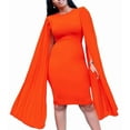 thumbnail image 1 of Elegant Dresses for Women Sexy Ruffles Sleeve Stretchy Vintage Cocktail Dress, 1 of 8